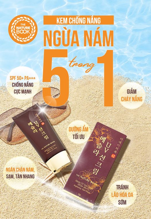 ĐẶC QUYỀN KEM CHỐNG NẮNG NGỪA NÁM 5 TRONG 1 NATURE BOOK