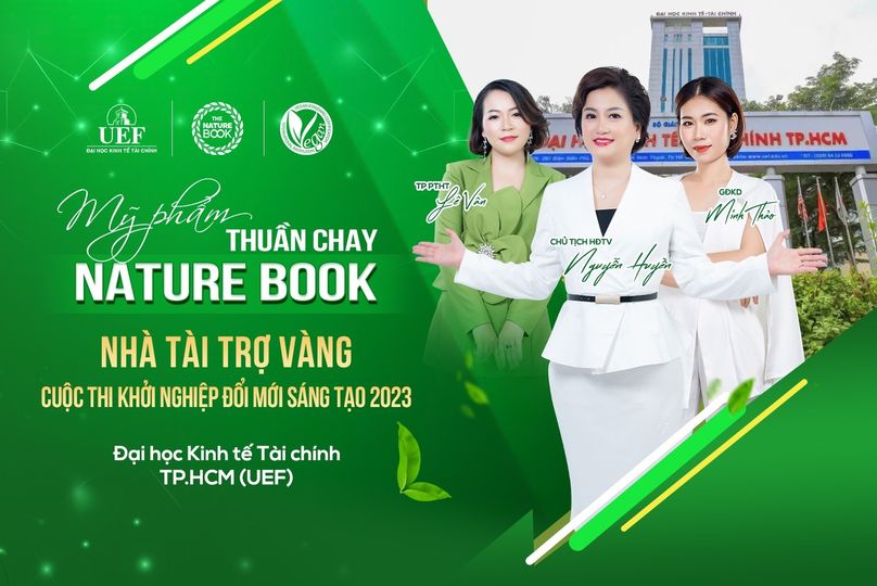 Mỹ phẩm thuần chay Nature Book - Nhà tài trợ vàng cuộc thi khời nghiệp Đổi Mới Sáng Tạo 2023 của trường Đại Học Kinh Tế Tài Chính TP.HCM