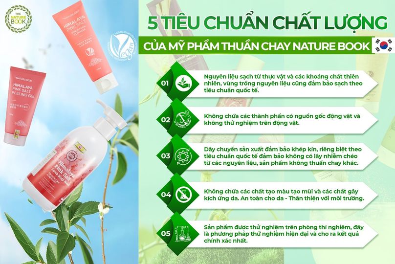 5 tiêu chuẩn chất lượng của mỹ phẩm thuần chay Nature Book