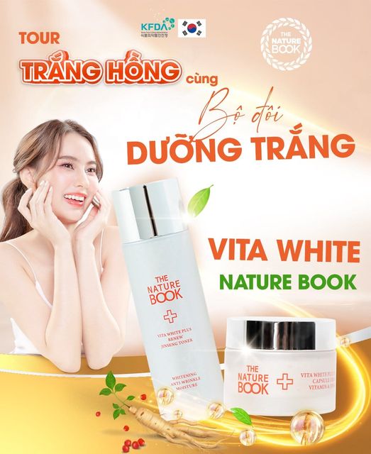 Tour 28 ngày cảm nhận sự thay đổi làn da - TRẮNG HỒNG, MỊN MÀNG HƠN cùng bộ đôi dưỡng trắng Vita White Nature Book, các nàng đã từng thử chưa