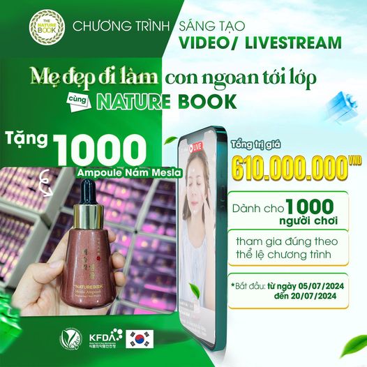 CHƯƠNG TRÌNH THI ĐUA MẸ ĐẸP ĐI LÀM - CON NGOAN TỚI LỚP CÙNG NATURE BOOK