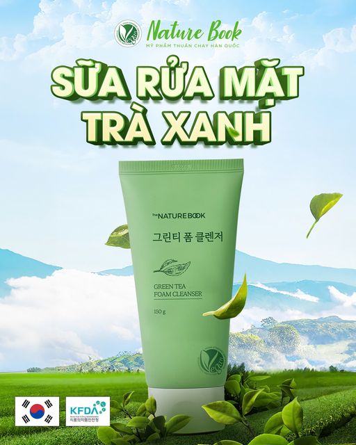 Khám phá một “must-have” dành cho những nàng đang chiến đấu với dầu nhờn và mụn: Sữa rửa mặt trà xanh thuần chay Nature Book!