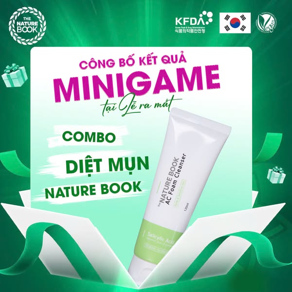 CÔNG BỐ KẾT QUẢ MINIGAME TẠI LỄ RA MẮT COMBO DIỆT MỤN NATURE BOOK 