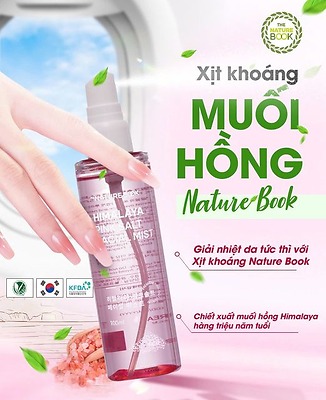 Giải nhiệt da tức thì với xịt khoáng muối hồng Himalaya Nature Book 