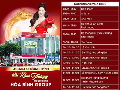 THÔNG BÁO NỘI DUNG “LỄ KHAI TRƯƠNG TRỤ SỞ CHÍNH HÒA BÌNH GROUP”