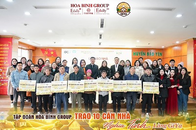 HÒA BÌNH GROUP TRAO TẶNG 10 CĂN NHÀ “LÀNG NGHĨA TÌNH GIYA”
