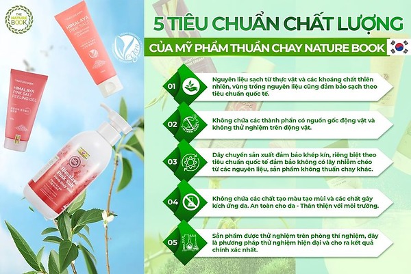 5 tiêu chuẩn chất lượng của mỹ phẩm thuần chay Nature Book