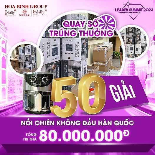 Tham dự Leader Summit 2023 khu vực miền Nam - Nhận ngay cơ hội quay số trúng thưởng “50 NỒI CHIÊN KHÔNG DẦU” tổng giải thưởng lên tới 80 triệu.