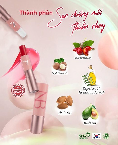 “Kho báu vàng” thành phần có trong son dưỡng thuần chay Nature Book 