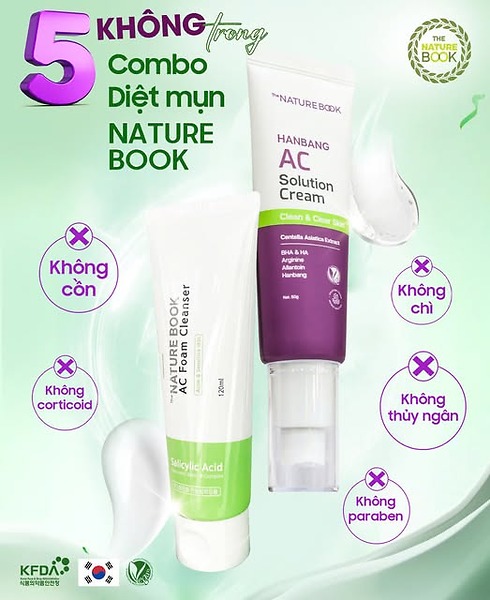 5 KHÔNG TRONG COMBO DIỆT MỤN NATURE BOOK