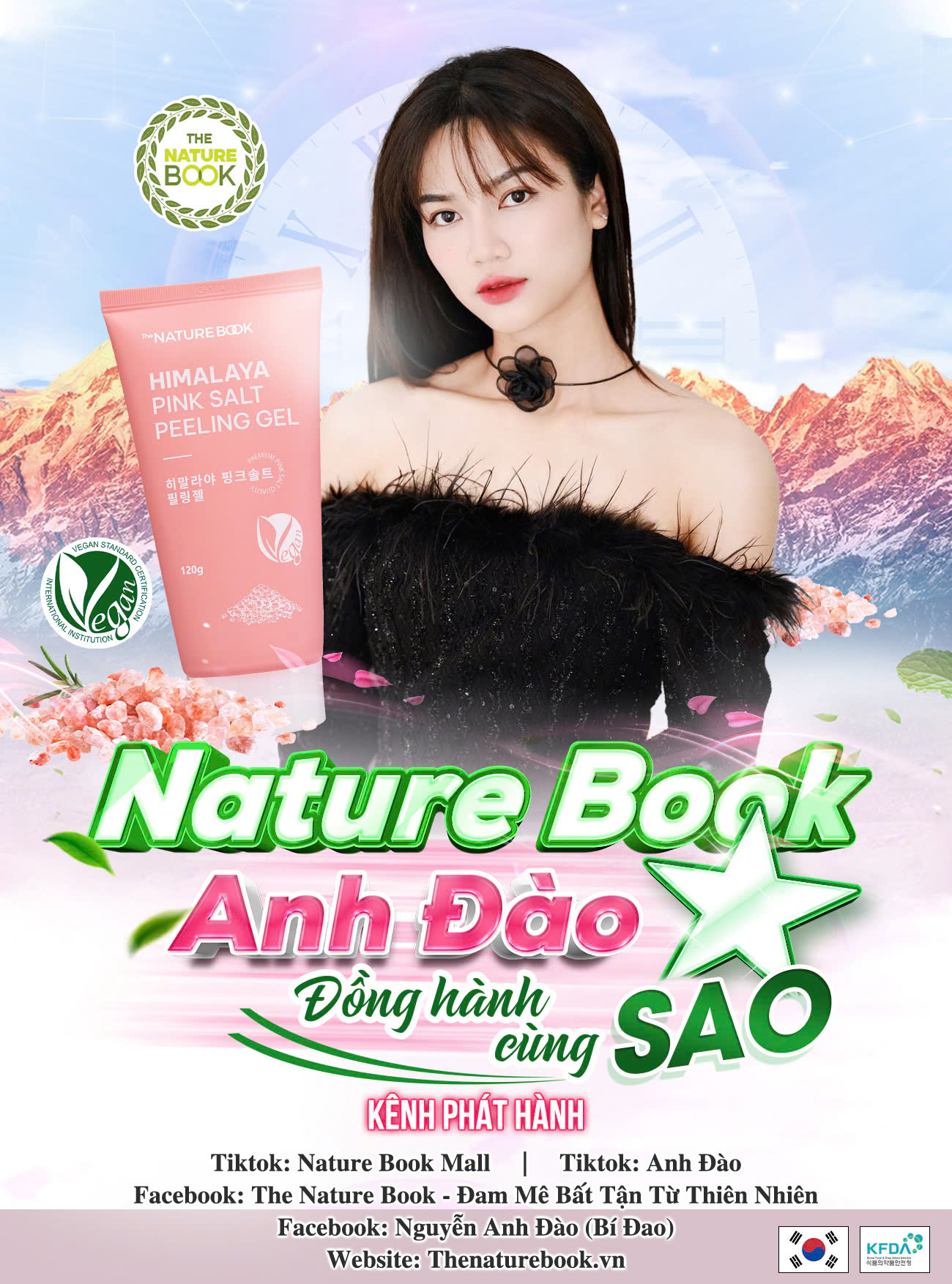 Nature Book khuấy đảo sao VTV - Diễn viên Anh Đào mê tít tẩy da chết muối hồng Nature Book